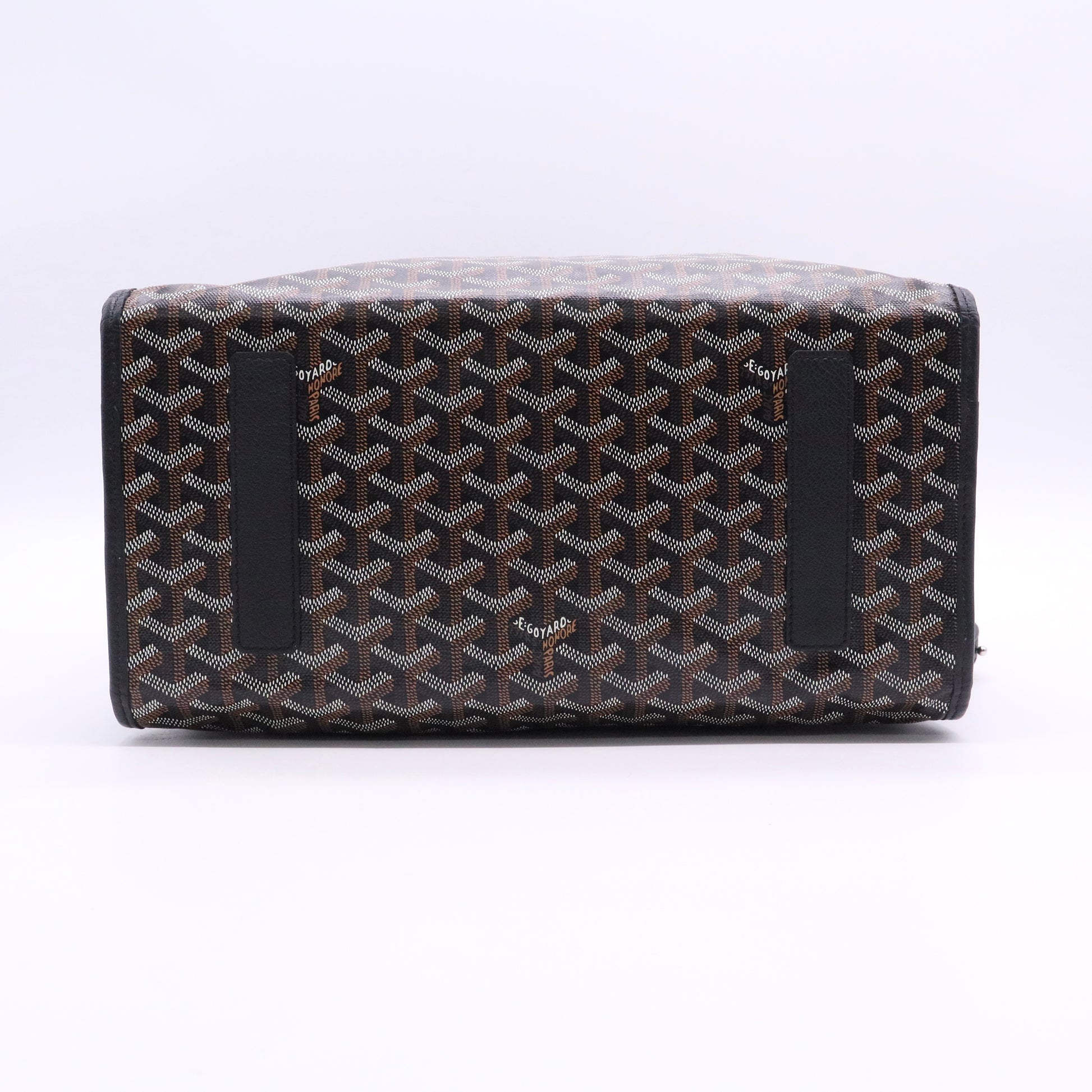 Goyard Black Chevron Print Coated Canvas Saint-Leger Bag TwinsLDJ2715