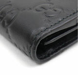 GUCCI Gucci Black GG Guccissima Leather Flap Continental Wallet