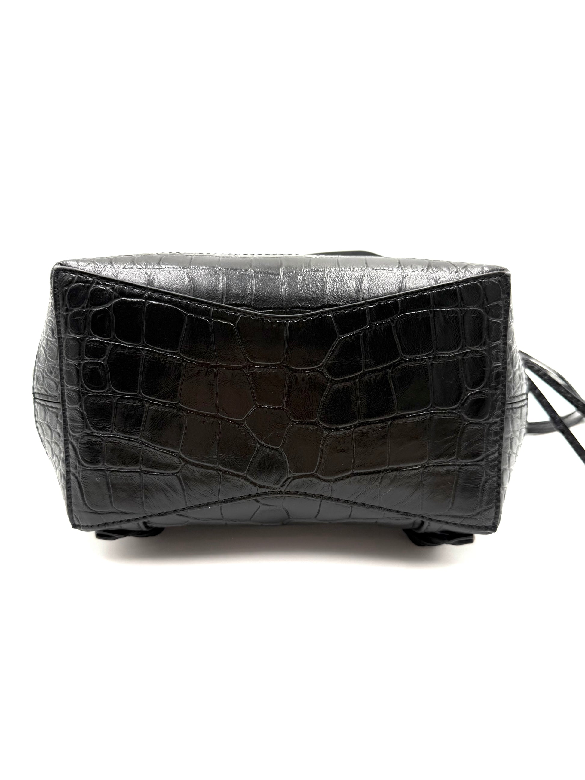 Balenciaga Neo Classic Hobo Crocodile Embossed Leather