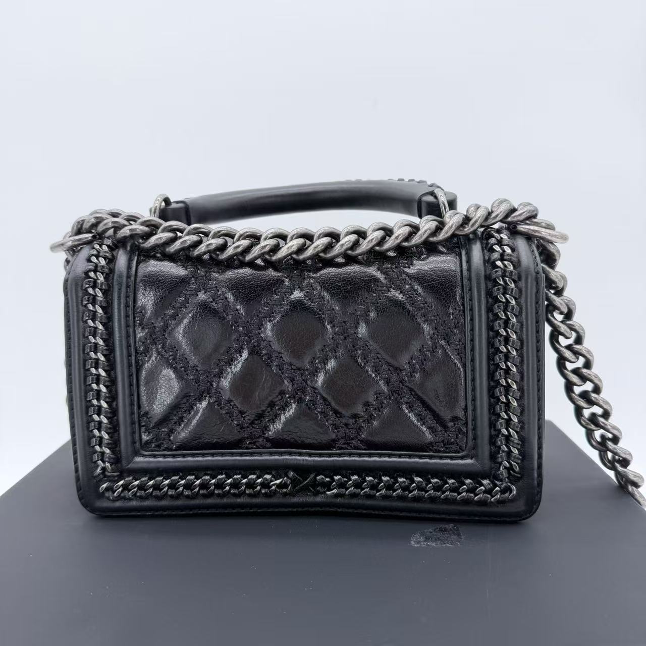 Boy Chanel Leather 2way Shoulder Bag Black