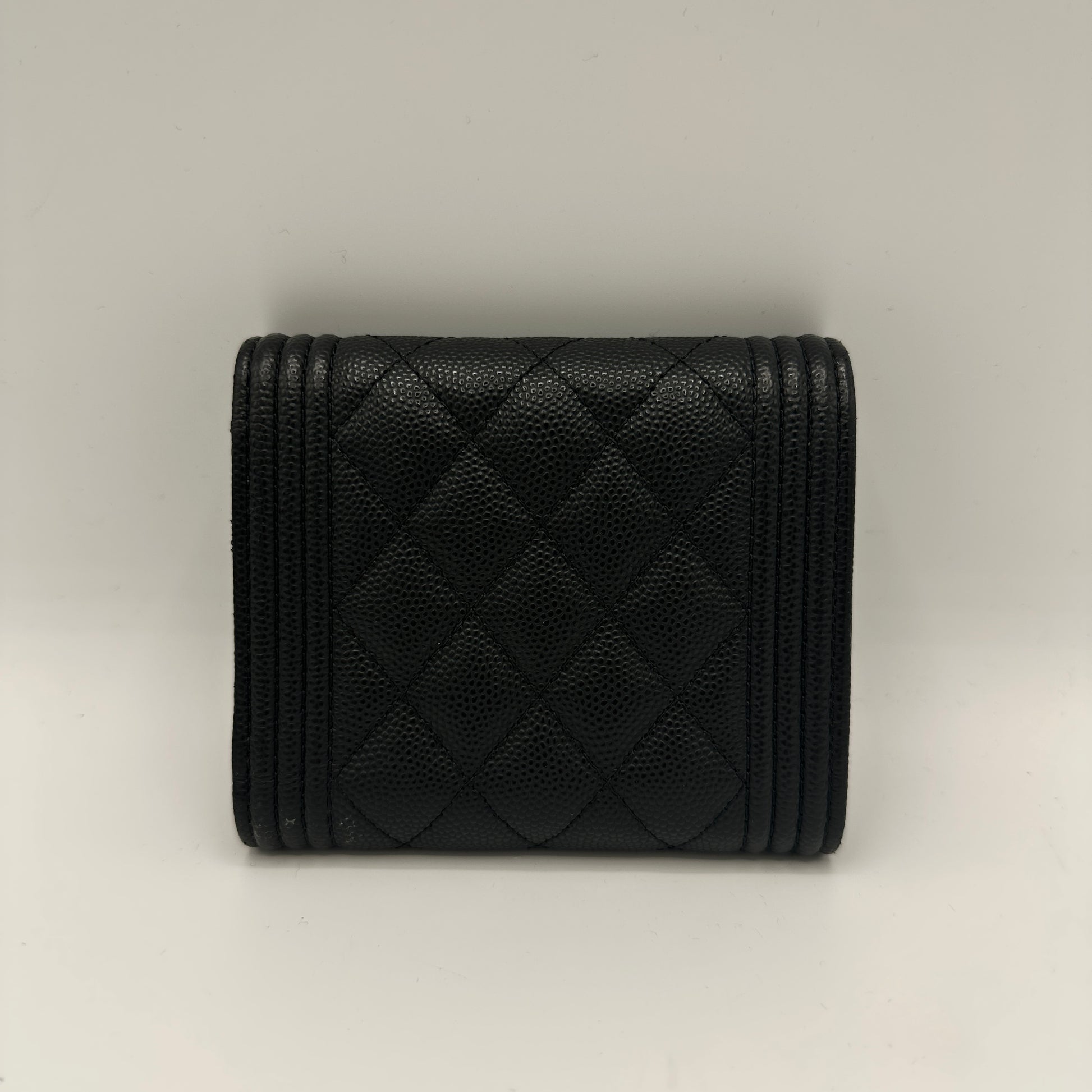 Chanel  Caviar Quilted Boy Flap Wallet Black