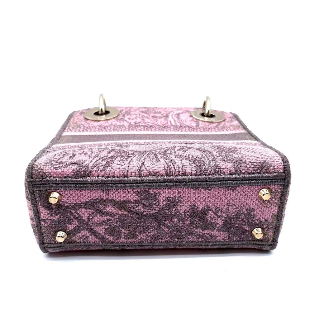 Lady D-Lite Bag Embroidered Canvas Mini