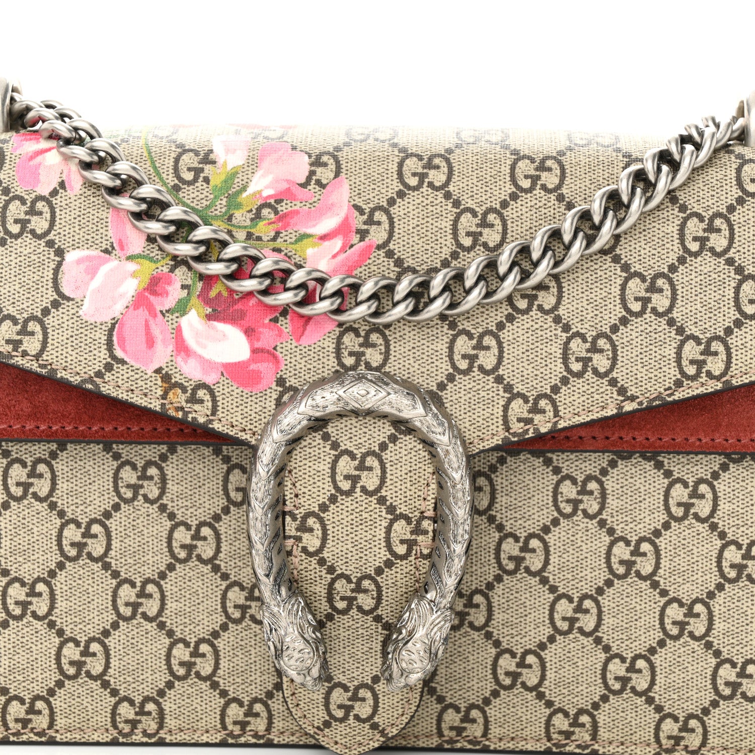 GG Supreme Monogram Blooms Small Dionysus Shoulder Bag Beige Multicolor Dry Rose