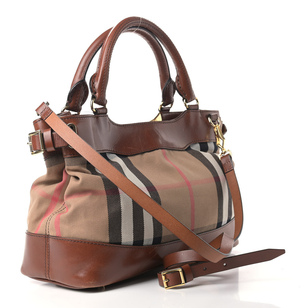 House Check Bridle Calfskin Hepburn Satchel Tan Twins