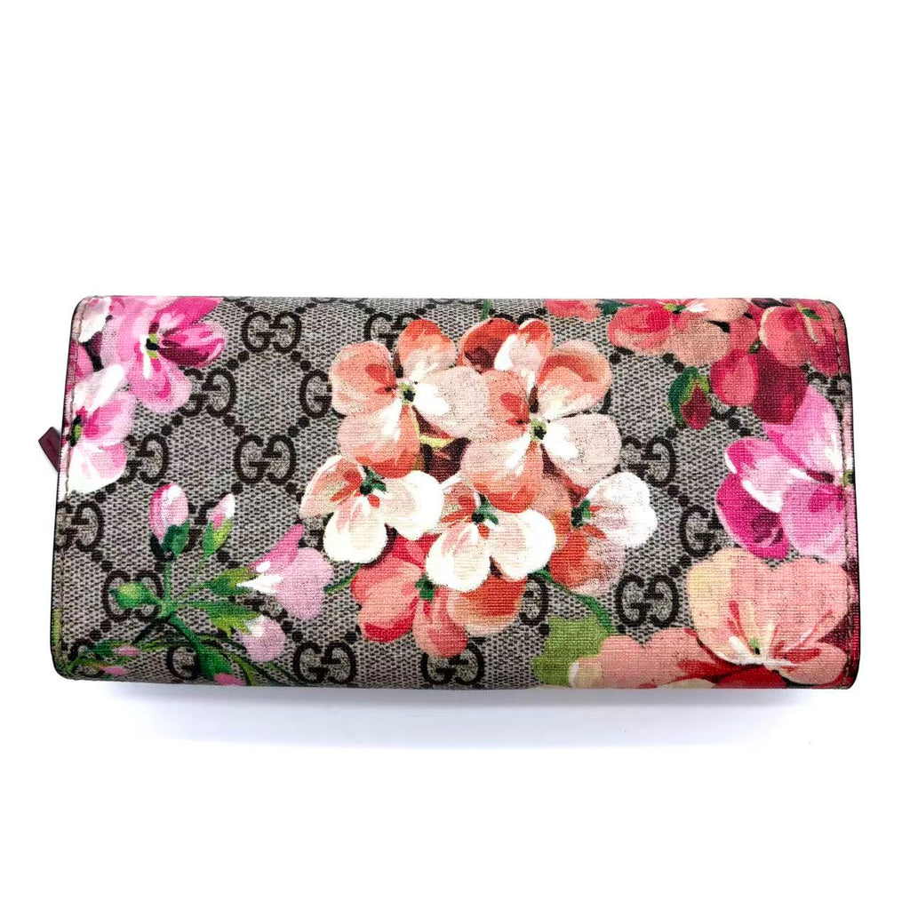 Dionysus Chain Wallet Blooms Print GG Coated Canvas Long