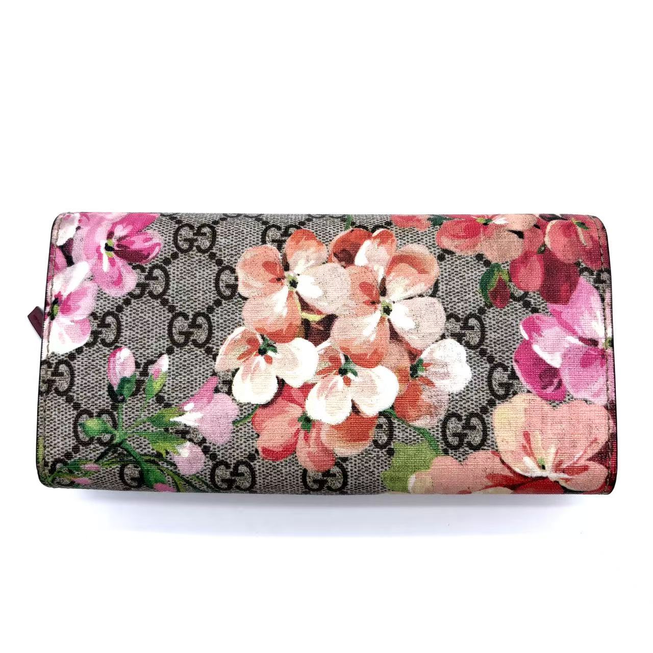 Dionysus Chain Wallet Blooms Print GG Coated Canvas Long