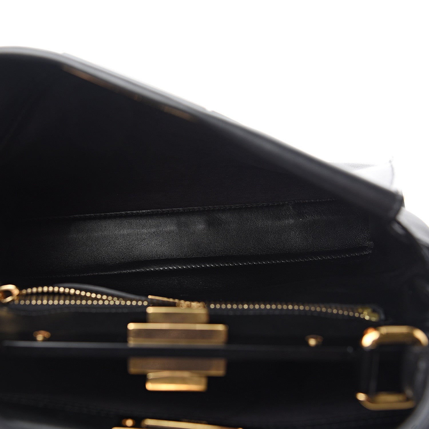 Vitello Seta Shiny Nappa Medium Peekaboo Iconic Satchel Black twins