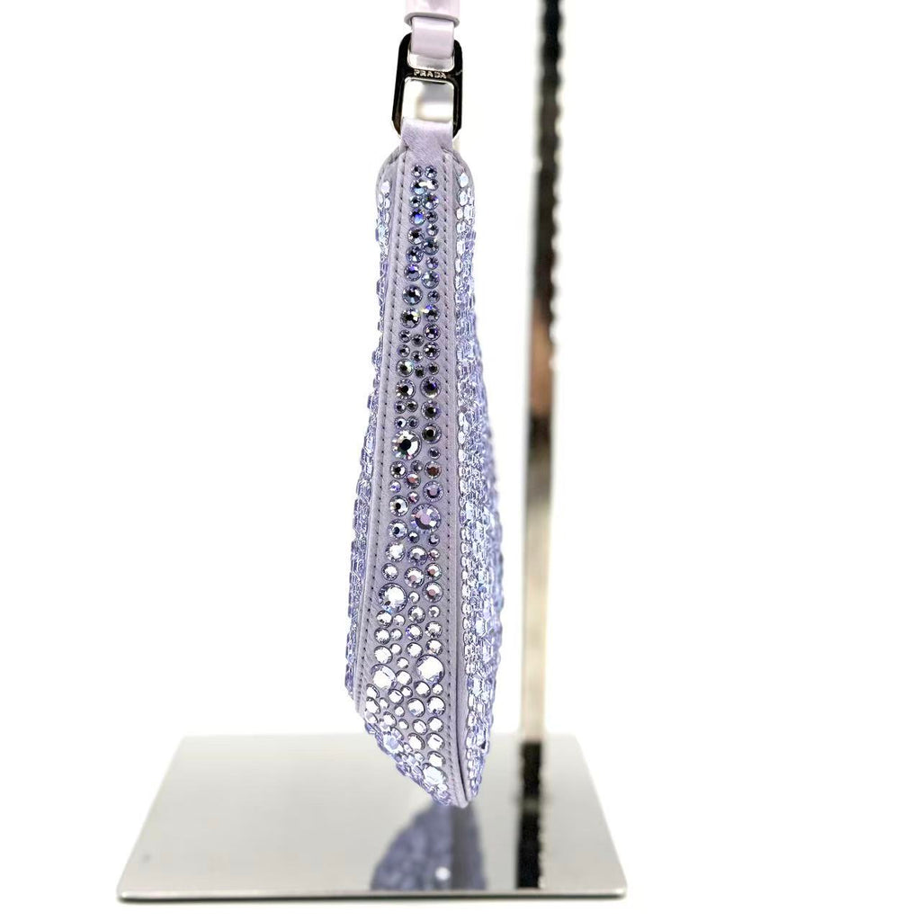 Cleo Shoulder Bag Crystal Embellished Satin Small