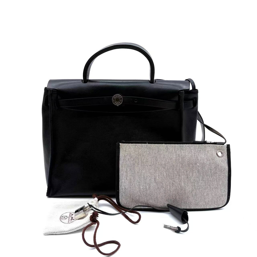 Herbag Zip PM 31 Black Toile Palladium Hardware