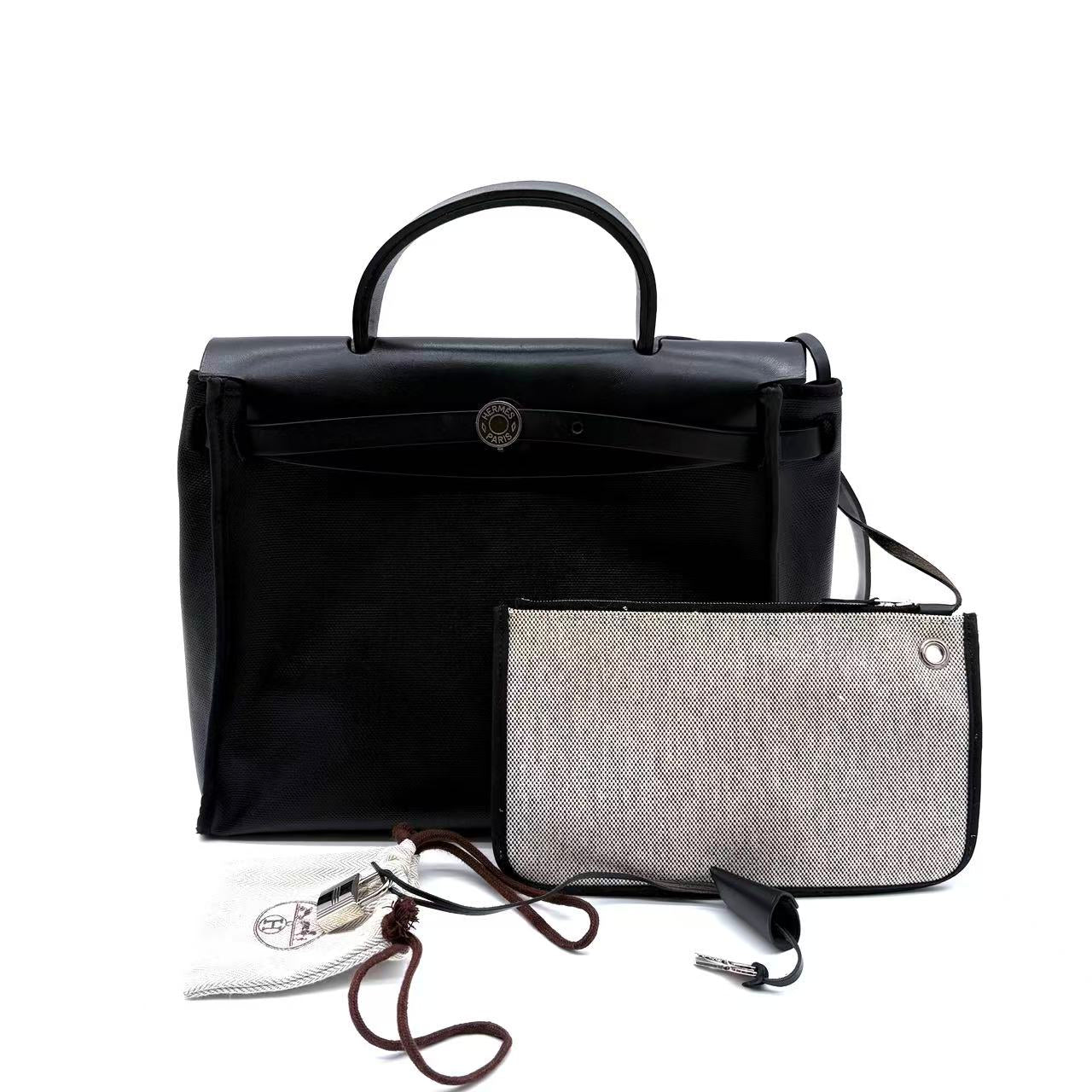 Herbag Zip PM 31 Black Toile Palladium Hardware