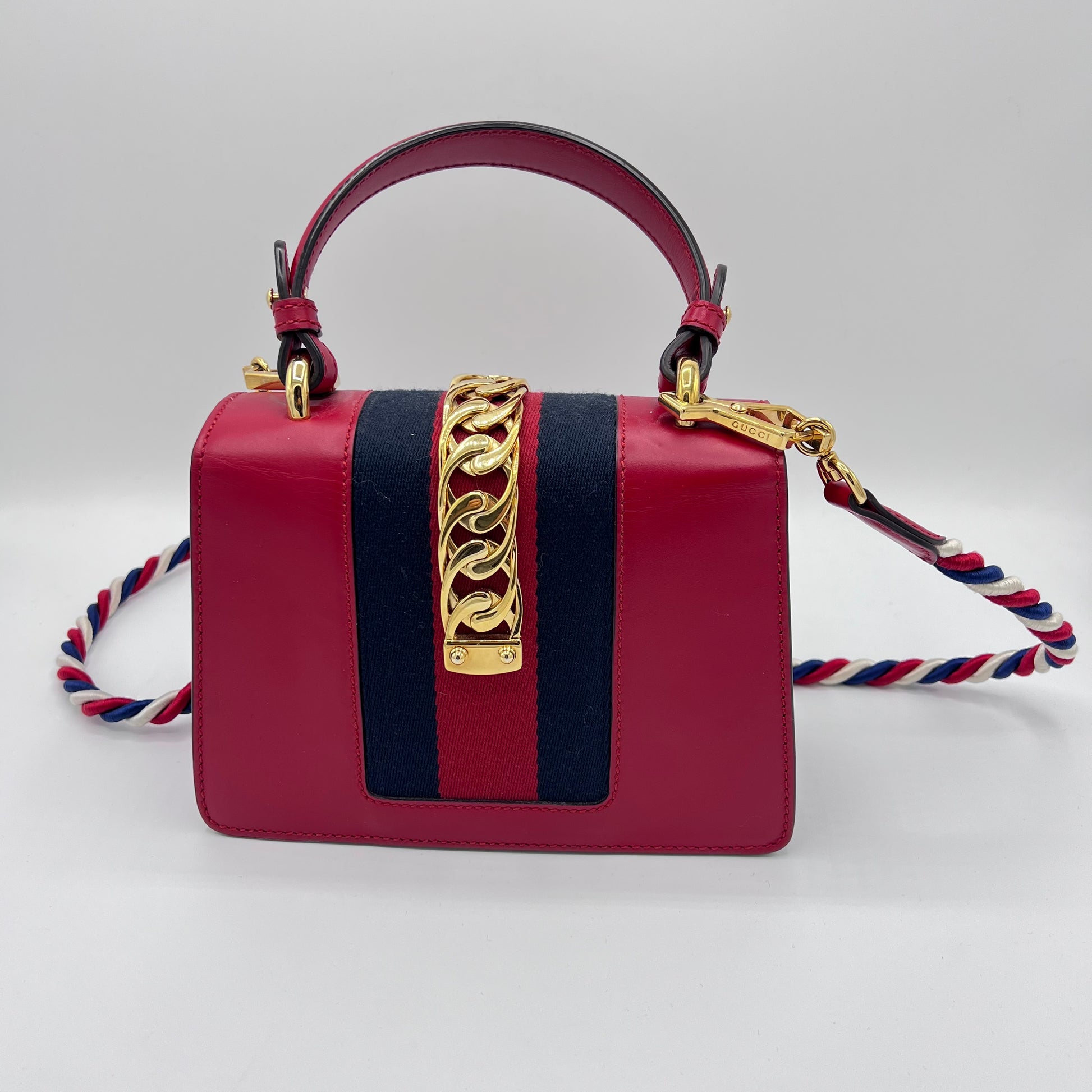 Sylvie top handle leather handbag