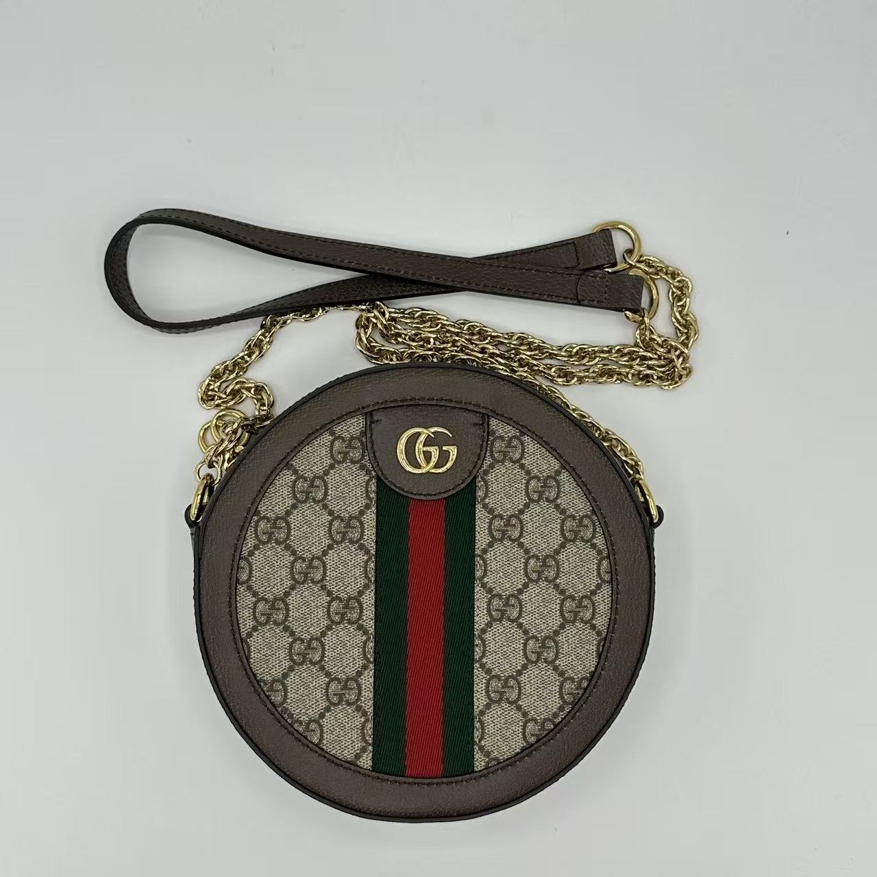 GG Supreme Monogram Web Mini Ophidia Round