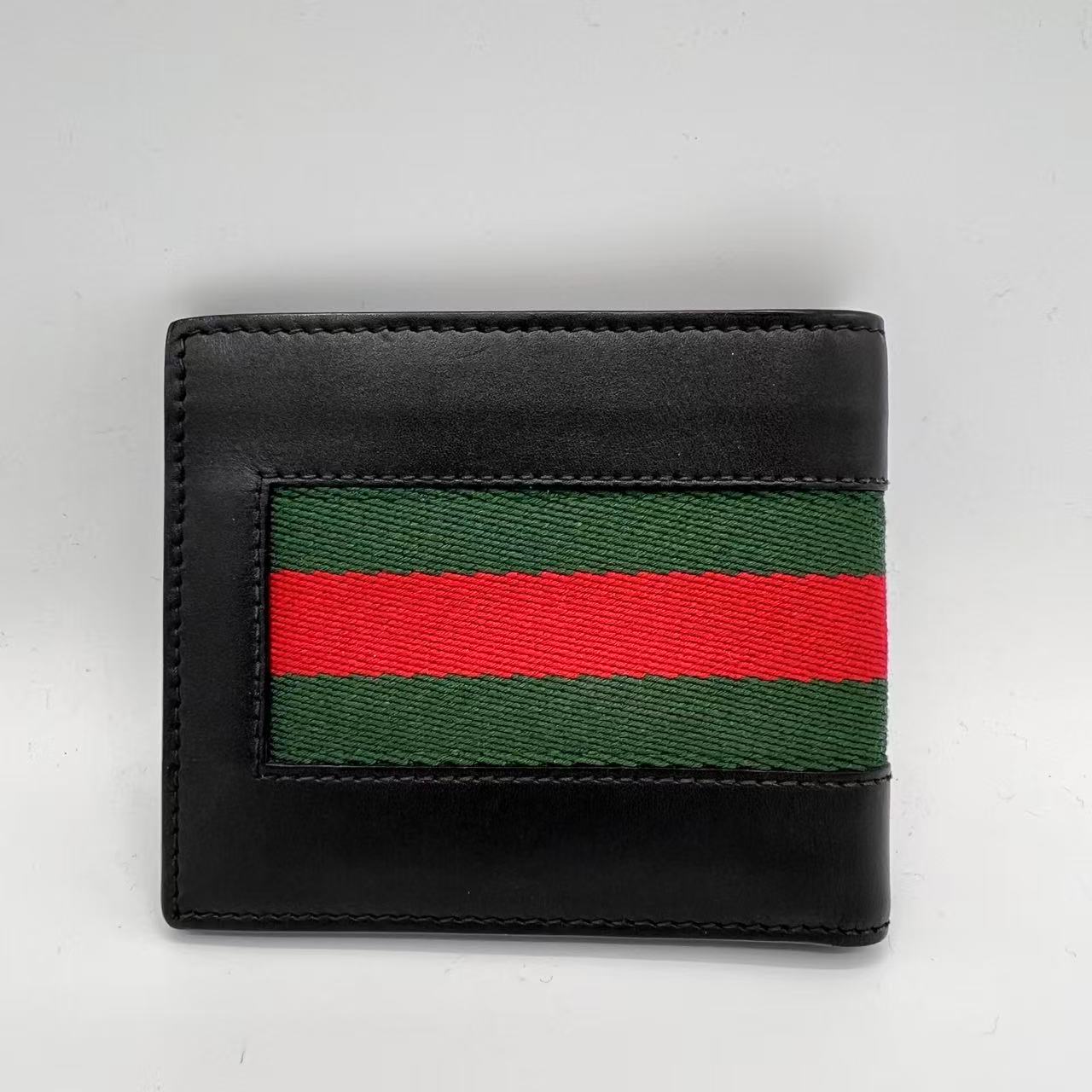 Black Web Canvas and Leather Bifold Wallet