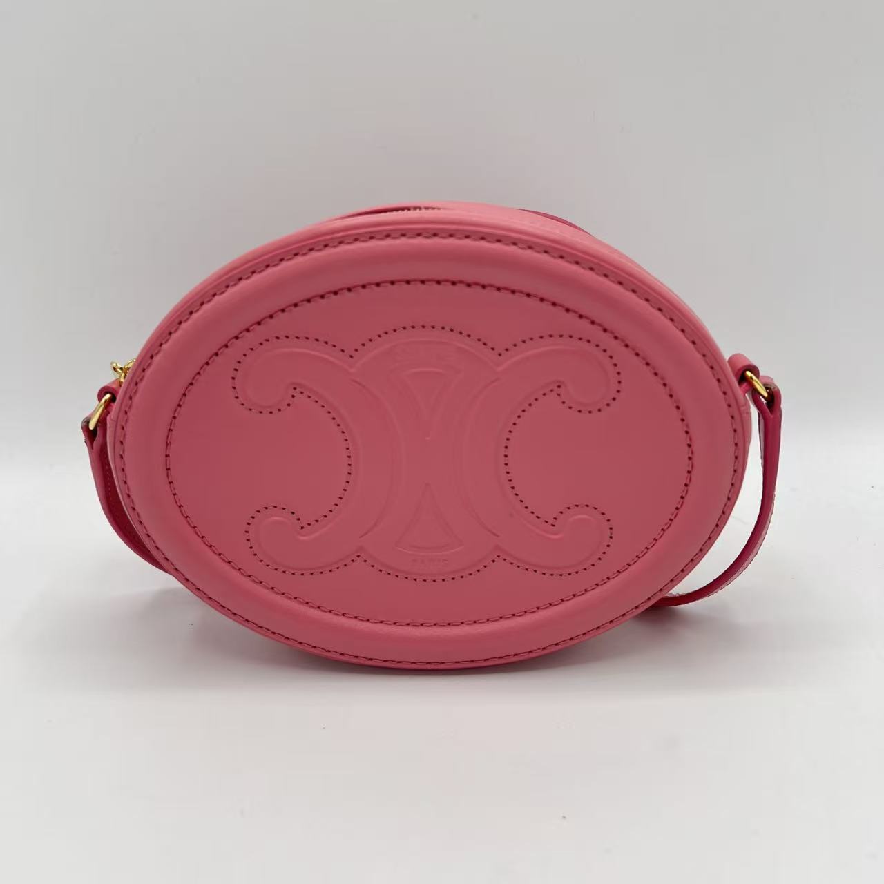 Smooth Calfskin Cuir Triomphe Oval Purse Crossbody Lipstick