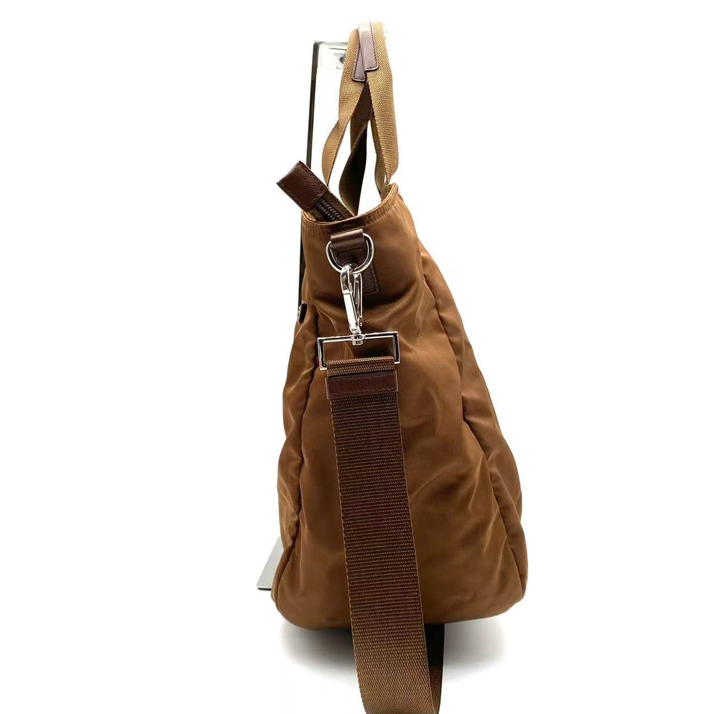 Prada Tessuto Nylon Shopping Tote Corinto