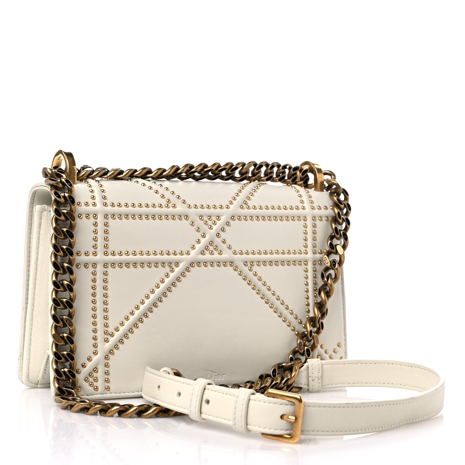 Lambskin Studded Medium Diorama Flap Bag Twins