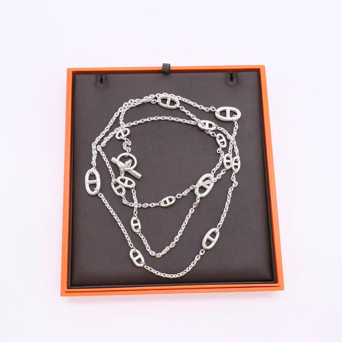 Hermes Sterling Silver Farandole Necklace Twins LDZ1712