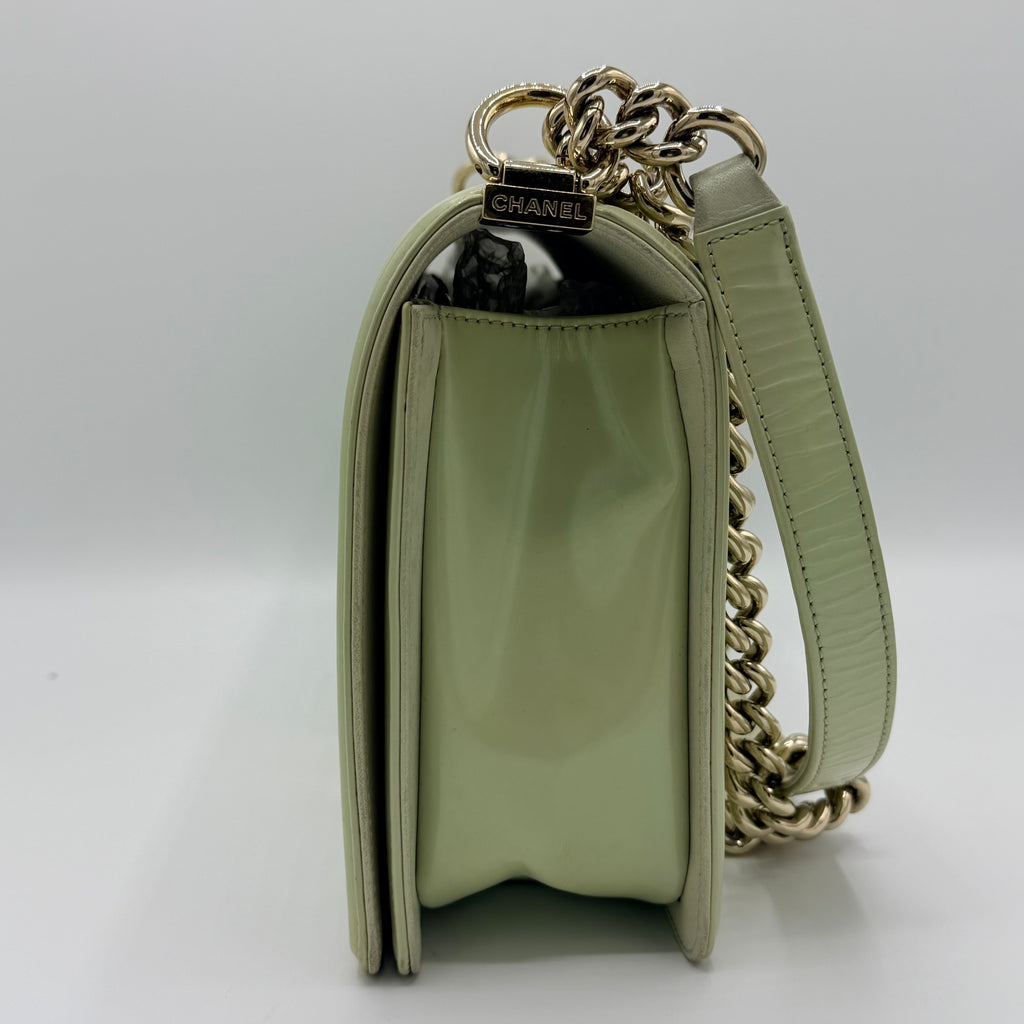 Boy Flap Bag Quilted Patent Large