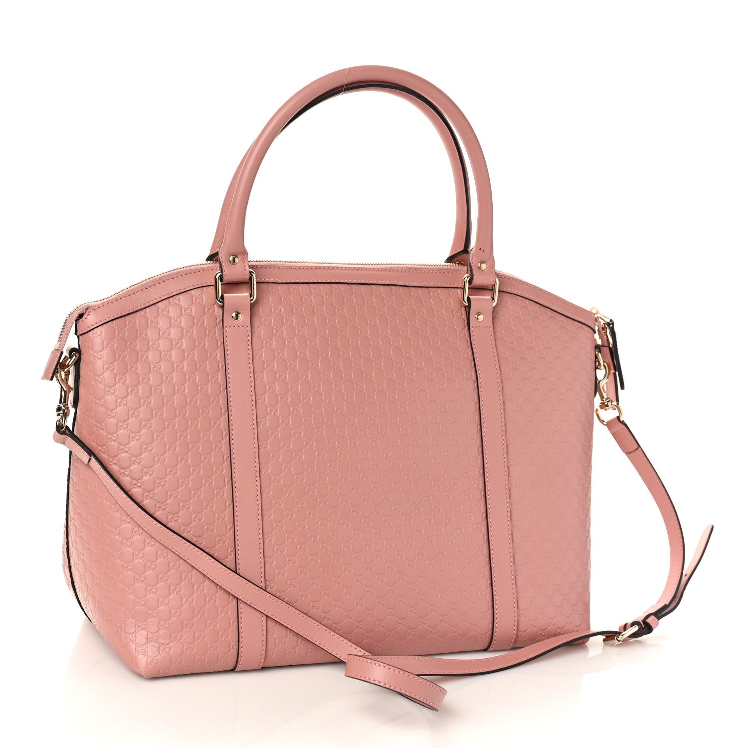 Soft Microguccissima Large Dome Satchel Soft Pink twins