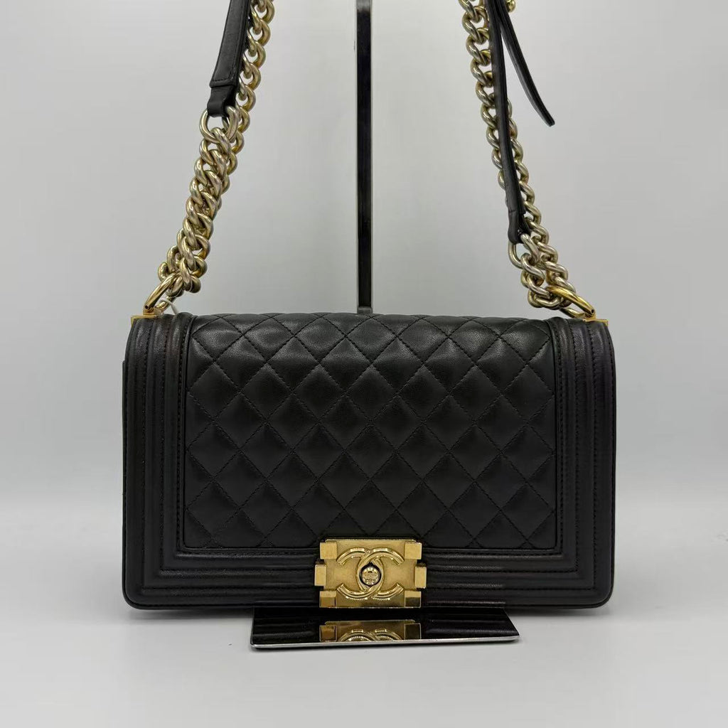 Boy Flap Bag Quilted Lambskin Old Medium