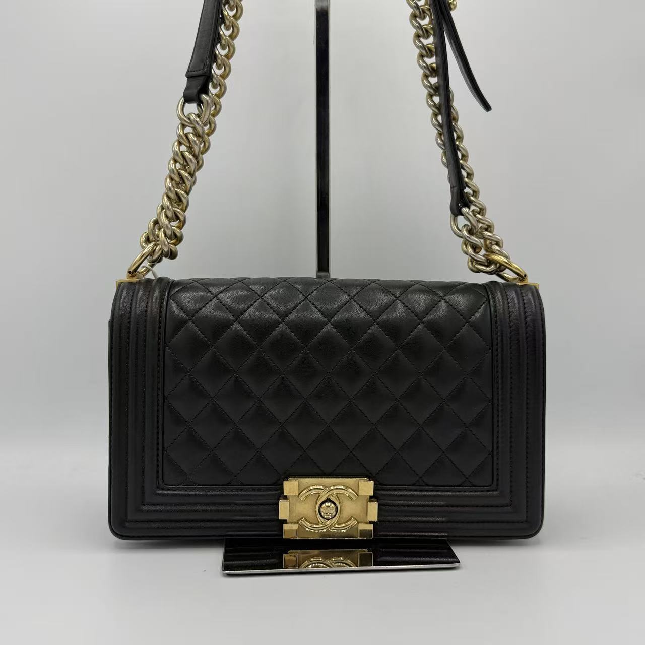Boy Flap Bag Quilted Lambskin Old Medium