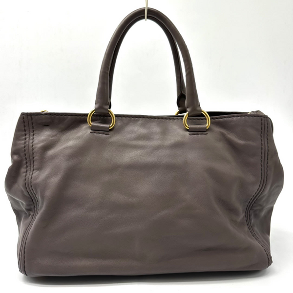 Prada Front Zip Convertible Satchel Vitello Daino Medium