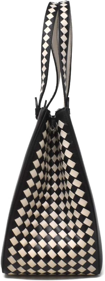 Sac cabas Cuir Rouge Black&White twins