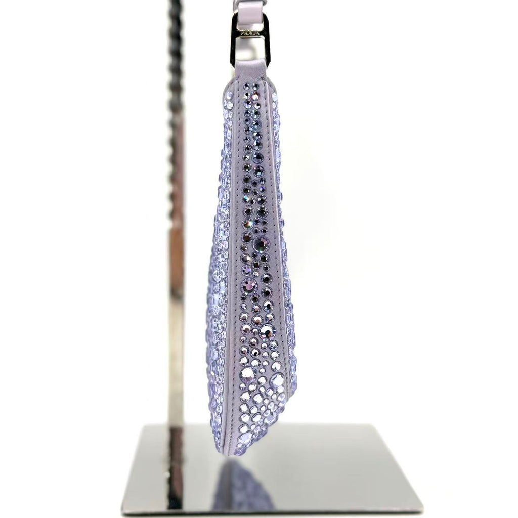 Cleo Shoulder Bag Crystal Embellished Satin Small