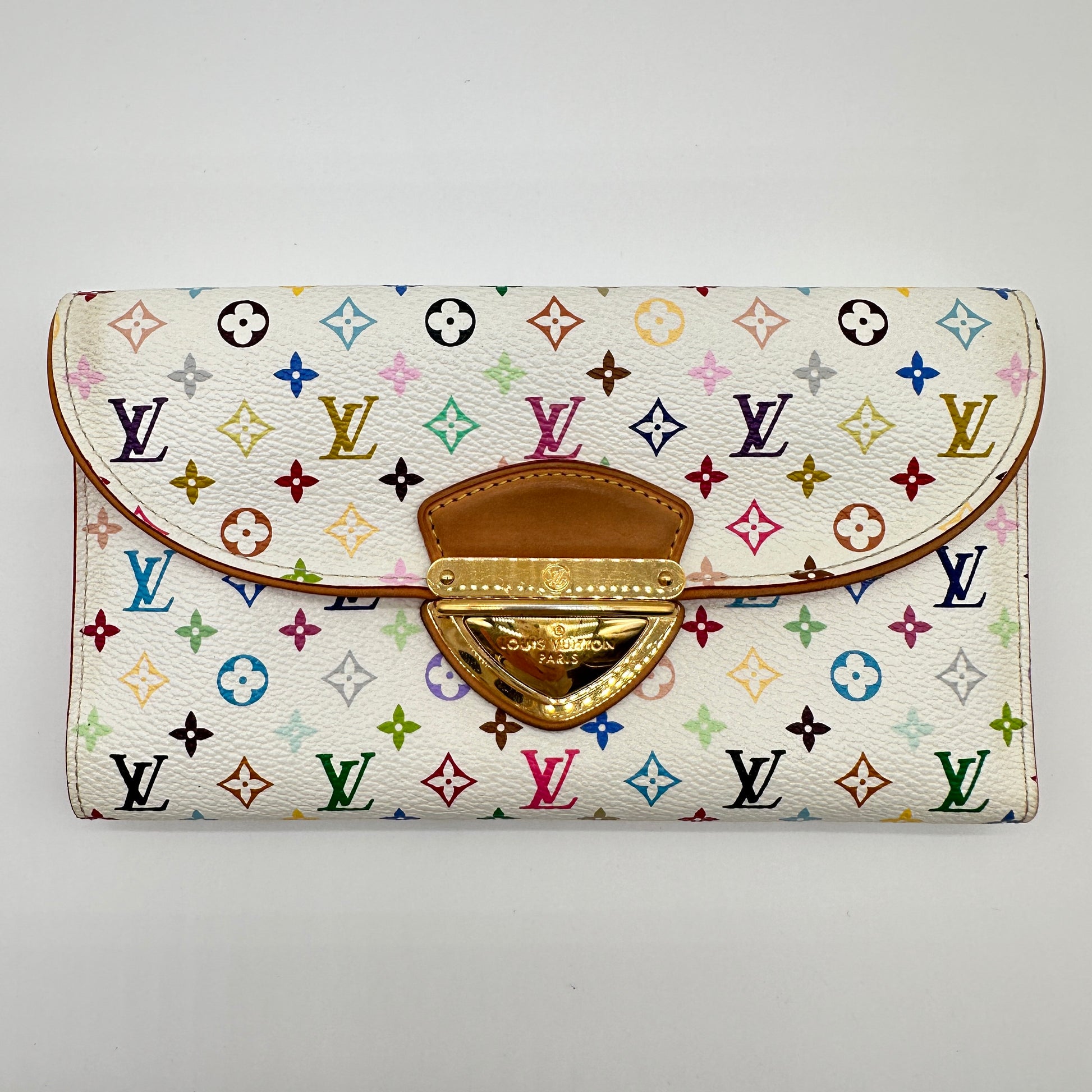 White Multicolor Eugenie Long Wallet