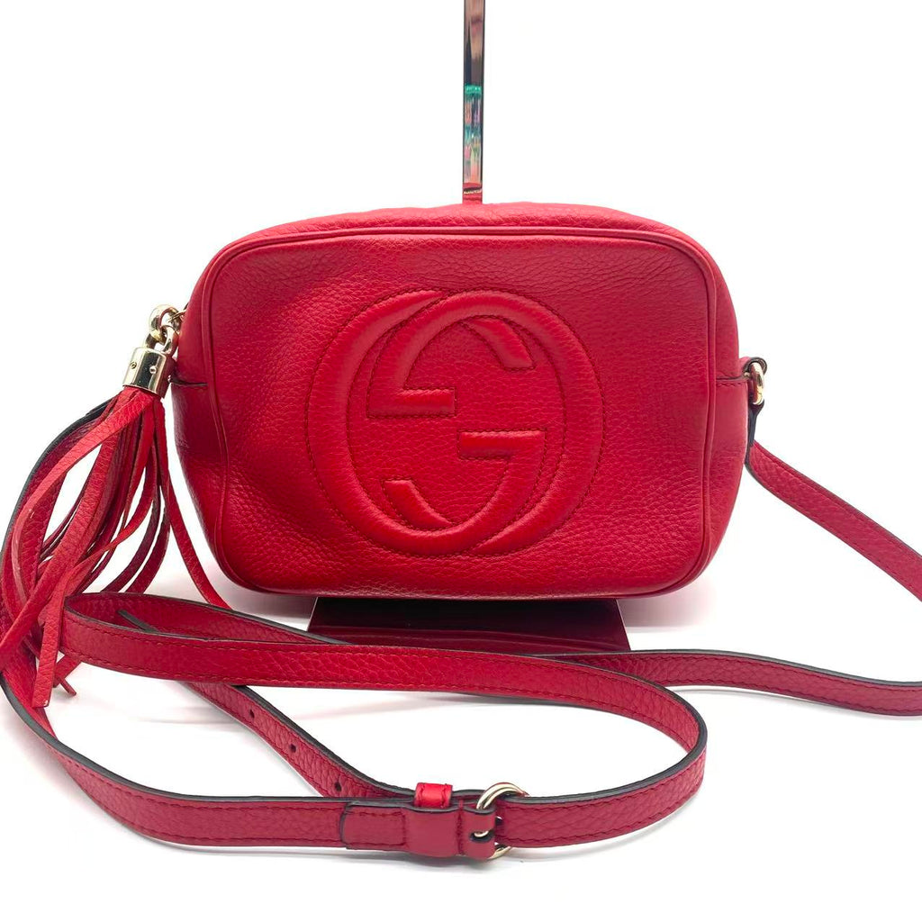 Pebbled Calfskin Small Soho Disco Bag Tabasco Red Sold Out
