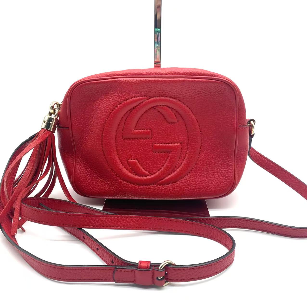 Pebbled Calfskin Small Soho Disco Bag Tabasco Red Sold Out