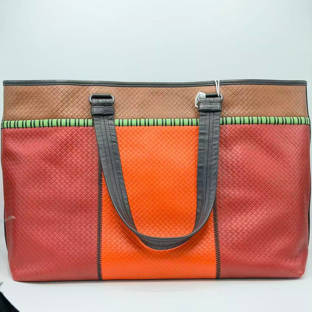 intrecciato-detailed calf leather tote