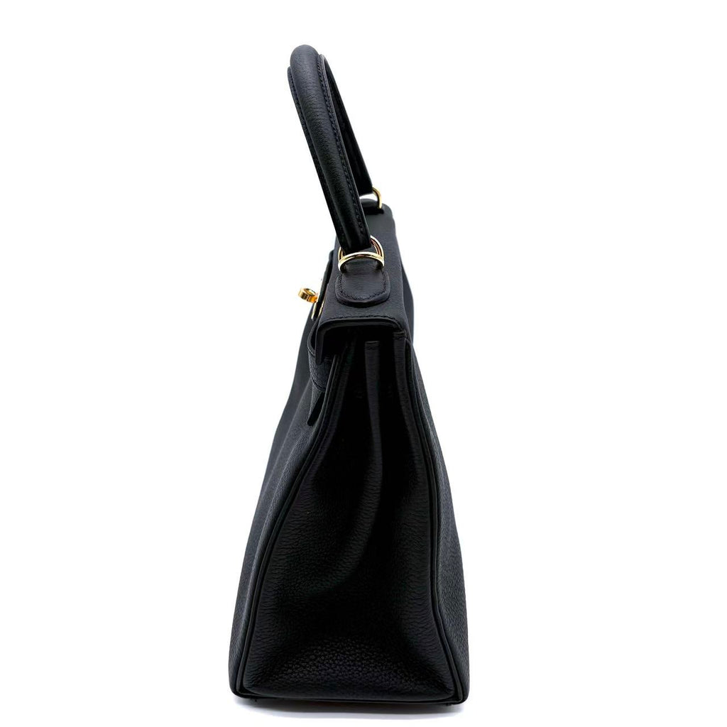 Kelly Handbag Black Epsom with Gold Hardware 28