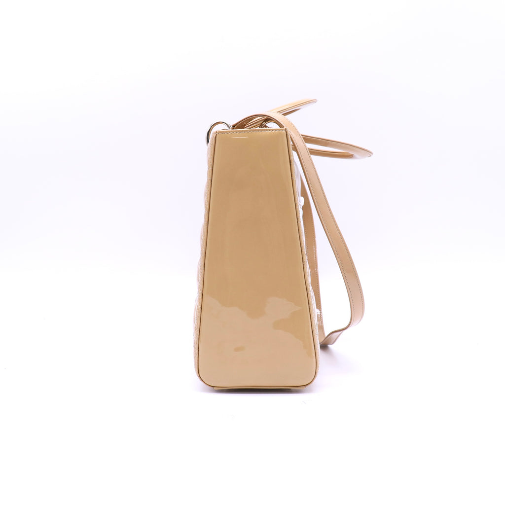Lady Dior Bag Cannage Quilt Patent Large Twins B22335