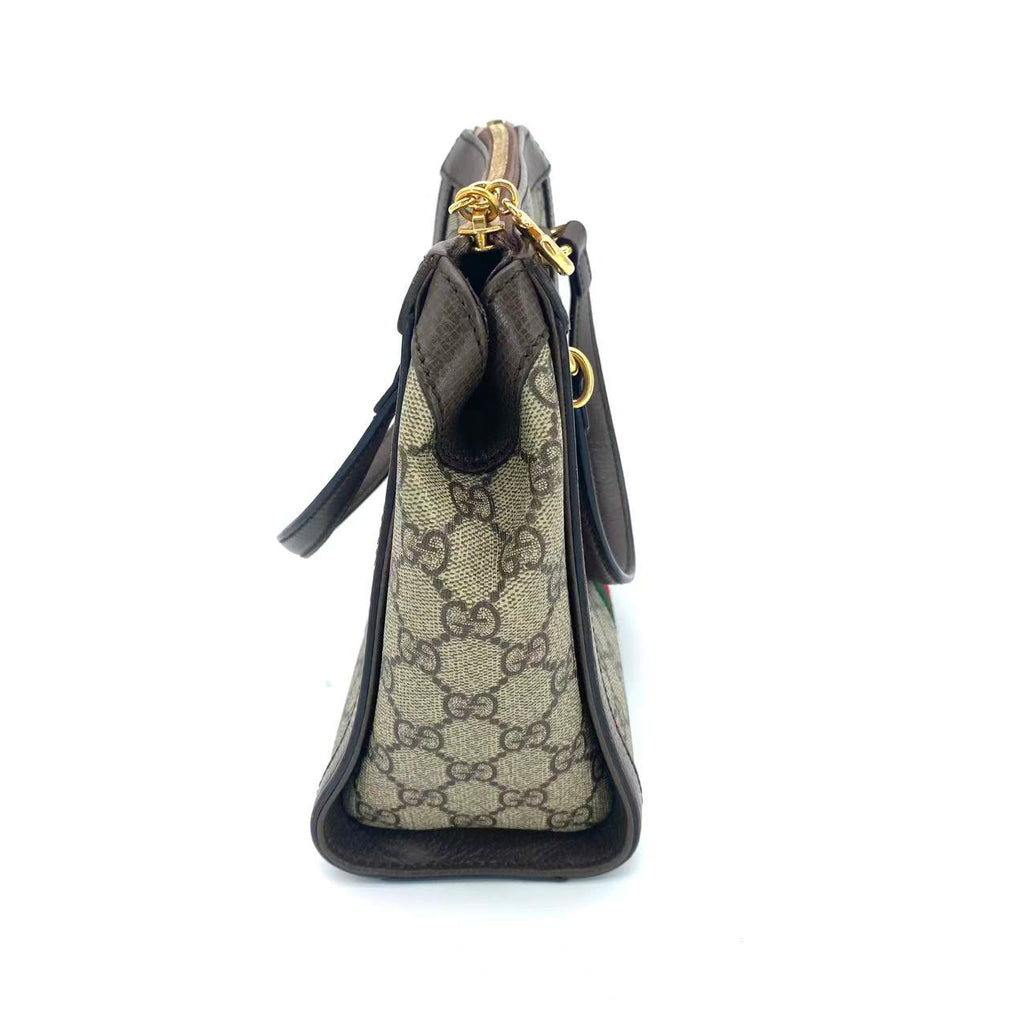 GG Supreme Monogram Small Ophidia Tote Bag Brown