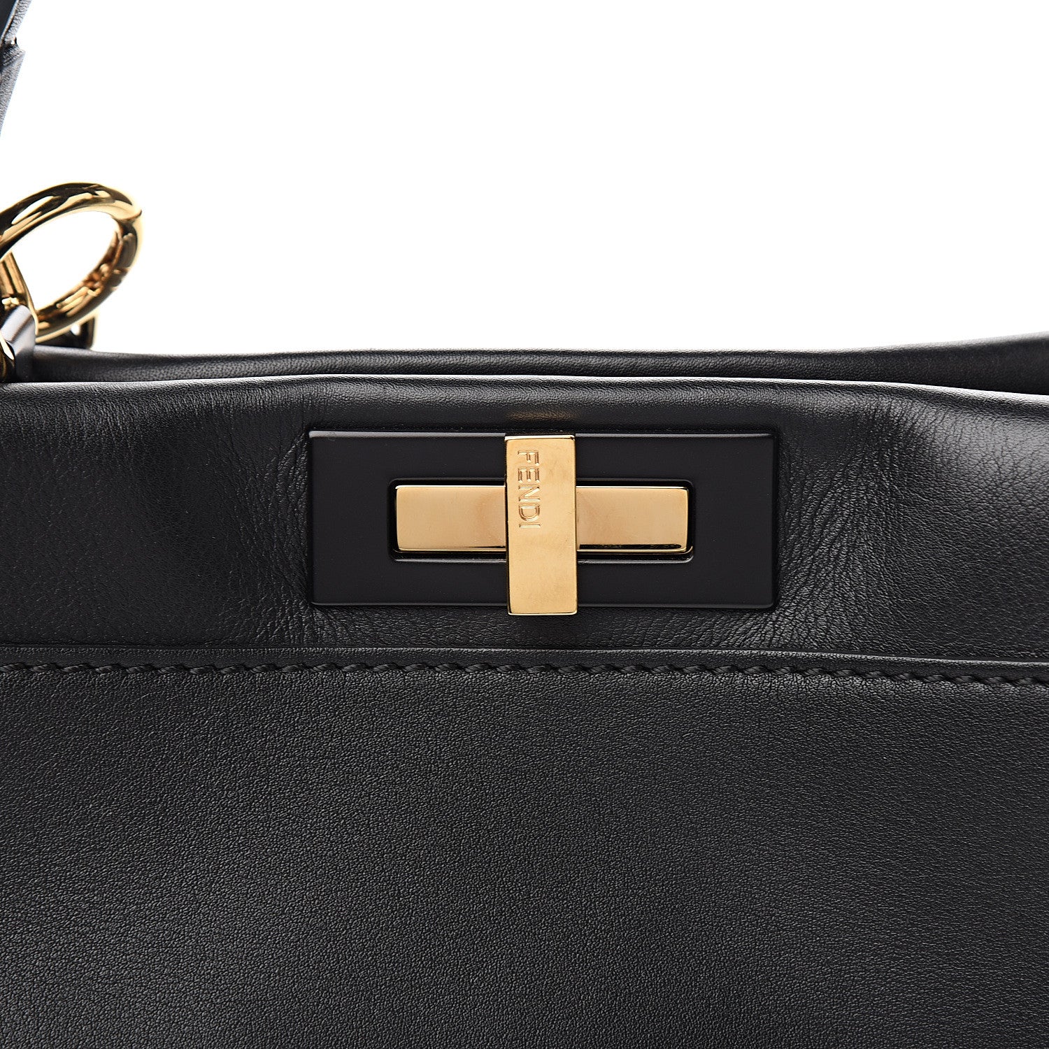 Vitello Seta Shiny Nappa Medium Peekaboo Iconic Satchel Black twins