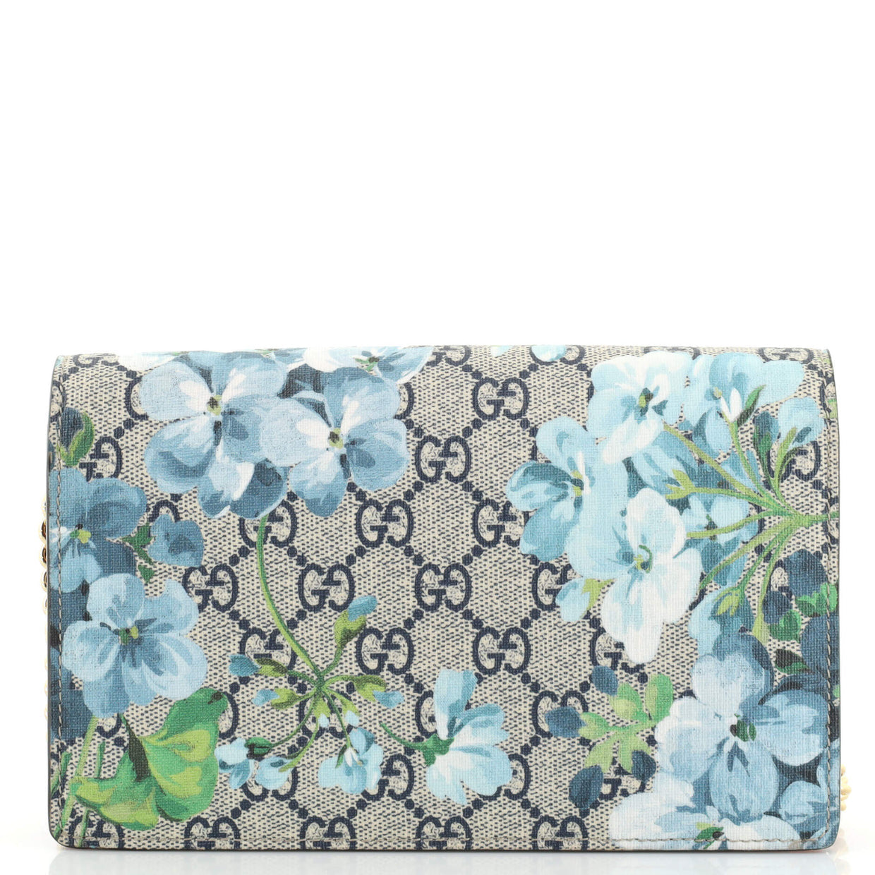 Chain Wallet Blooms Print GG Coated Canvas Twins