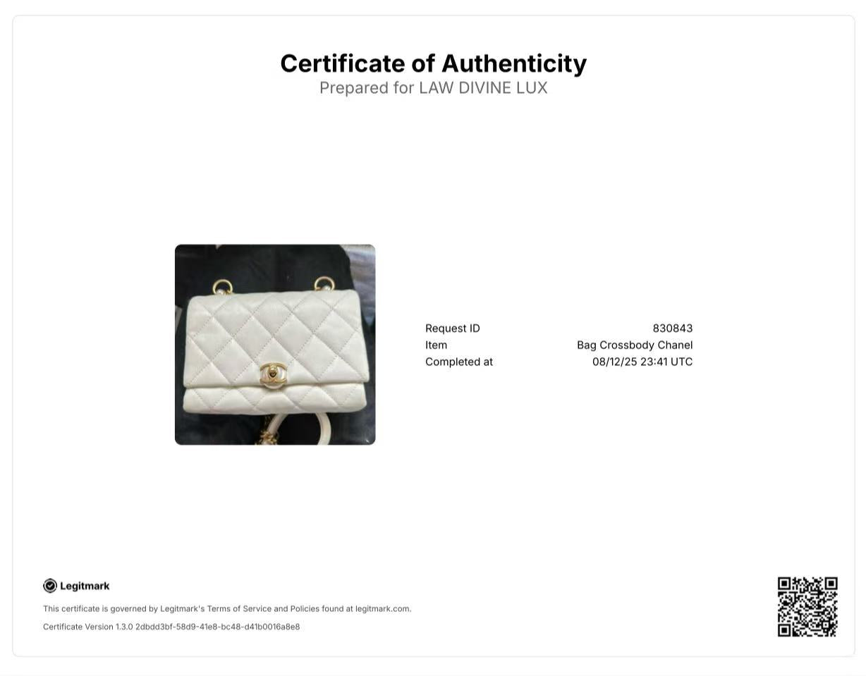 Chanel  Calfskin Quilted Accordion Pearl CC Flap Bag White