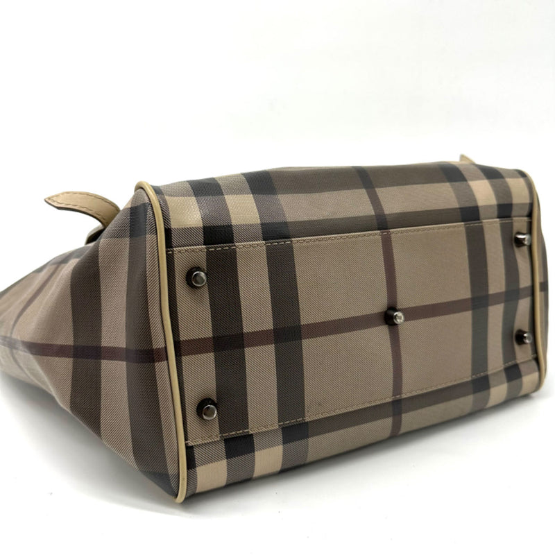 Burberry Smoked Check Coated Canvas and Leather Small Canterbury Tote