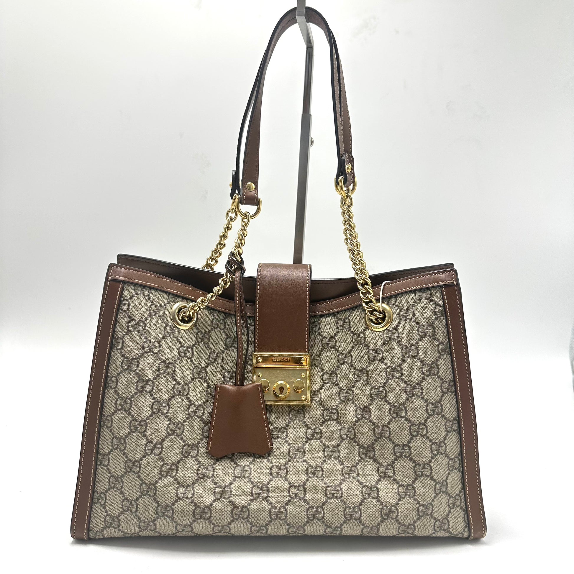 Padlock Chain Tote Guccissima Leather Medium twins