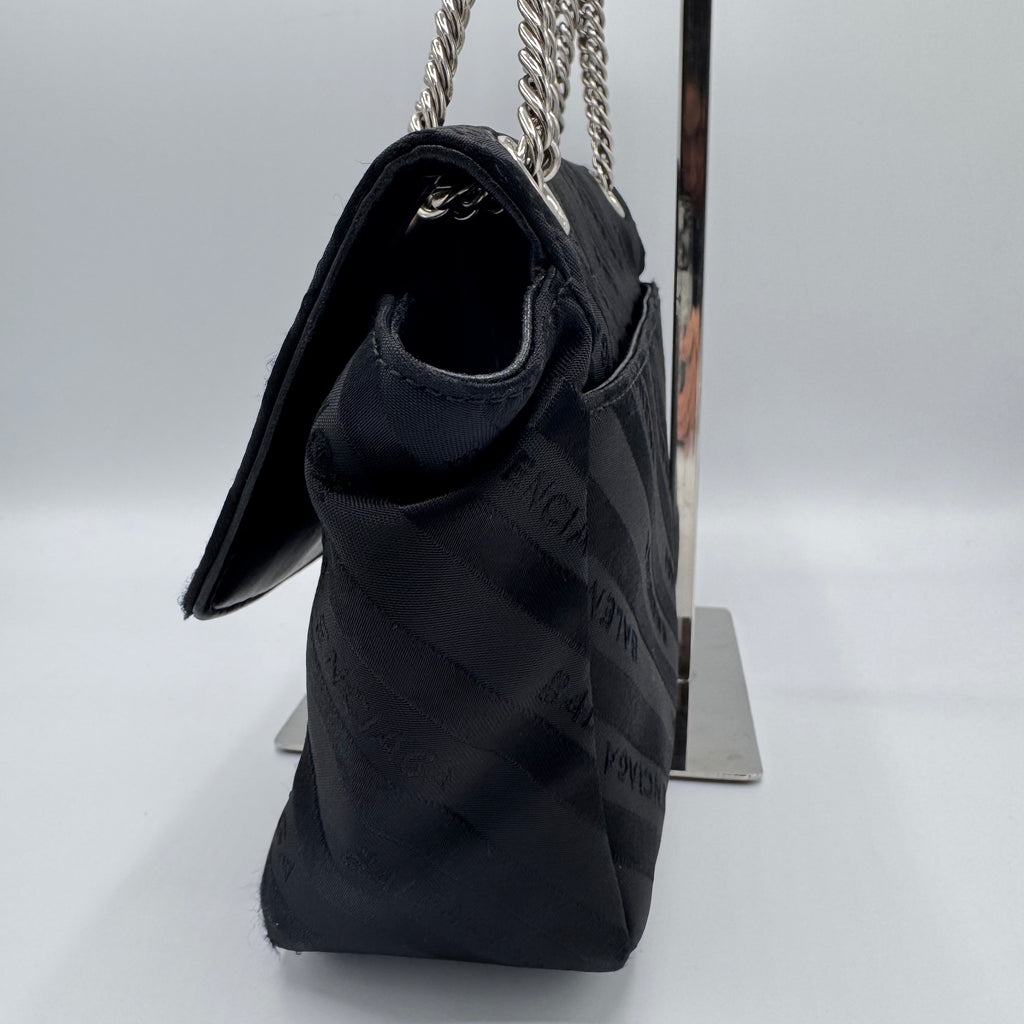 Balenciaga- BB Chain Round Shoulder Bag Jacquard Medium Gisel