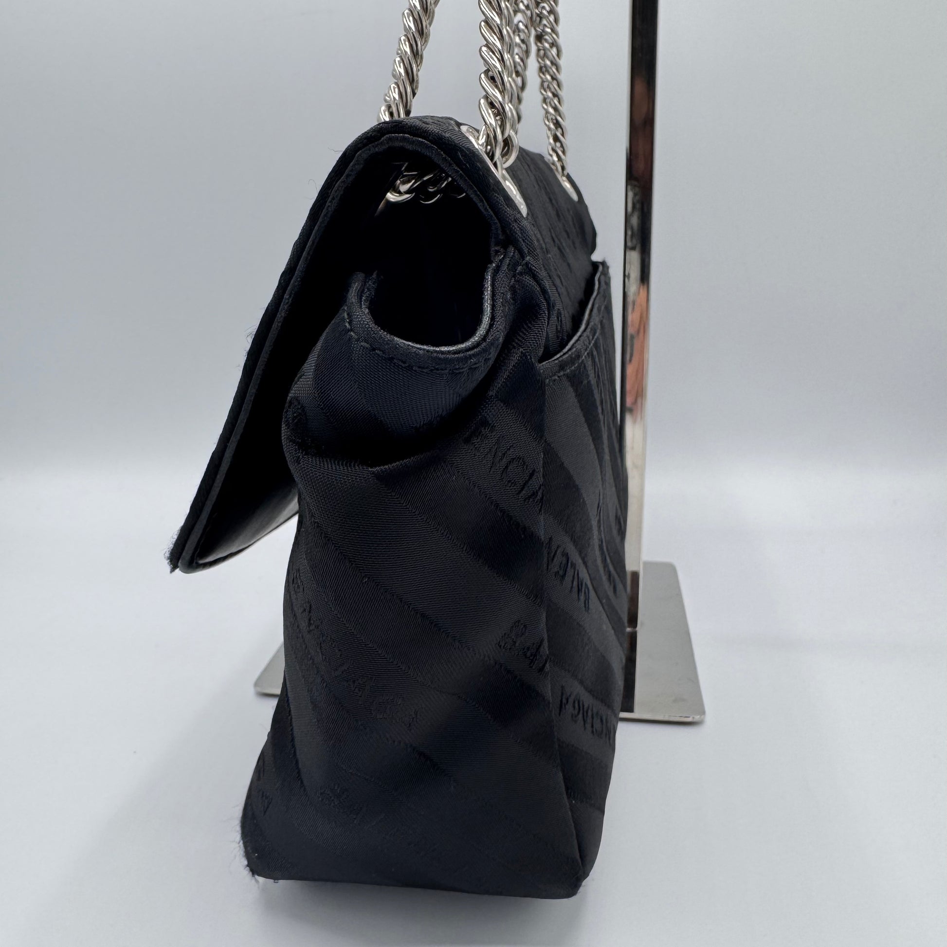 Balenciaga- BB Chain Round Shoulder Bag Jacquard Medium Gisel