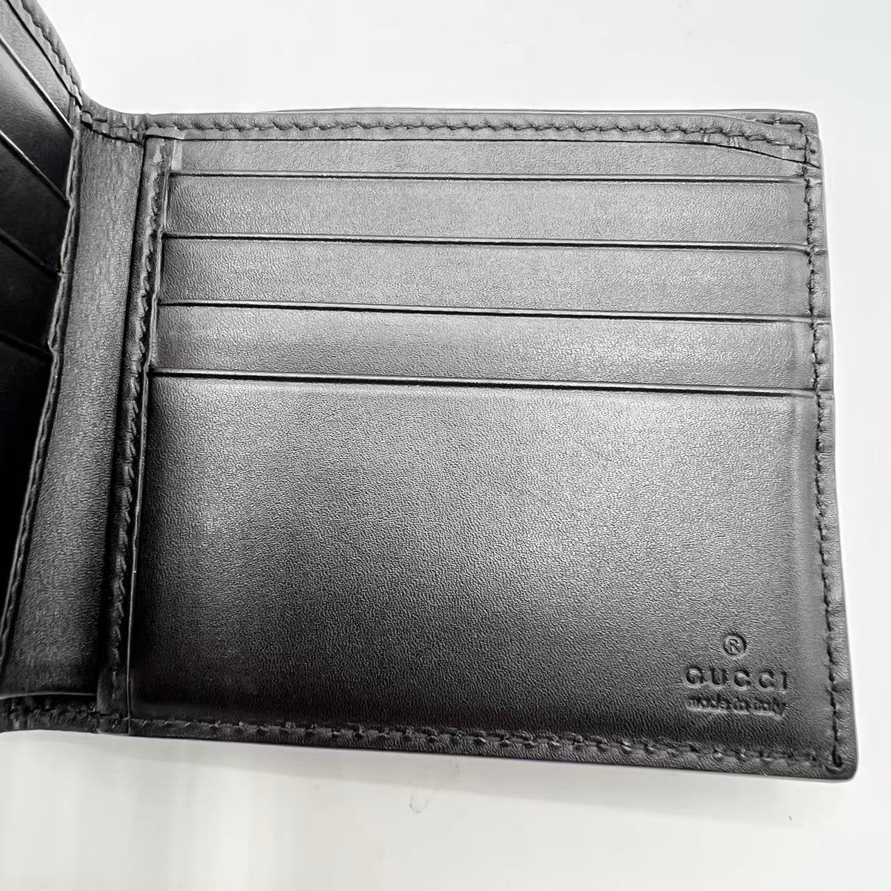 Black Web Canvas and Leather Bifold Wallet