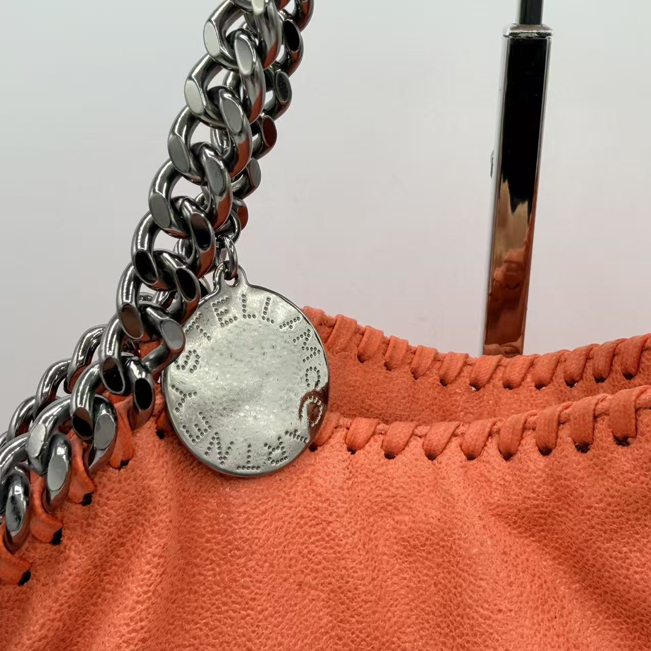 Shaggy Deer Mini Falabella Fold Over Tote Orange