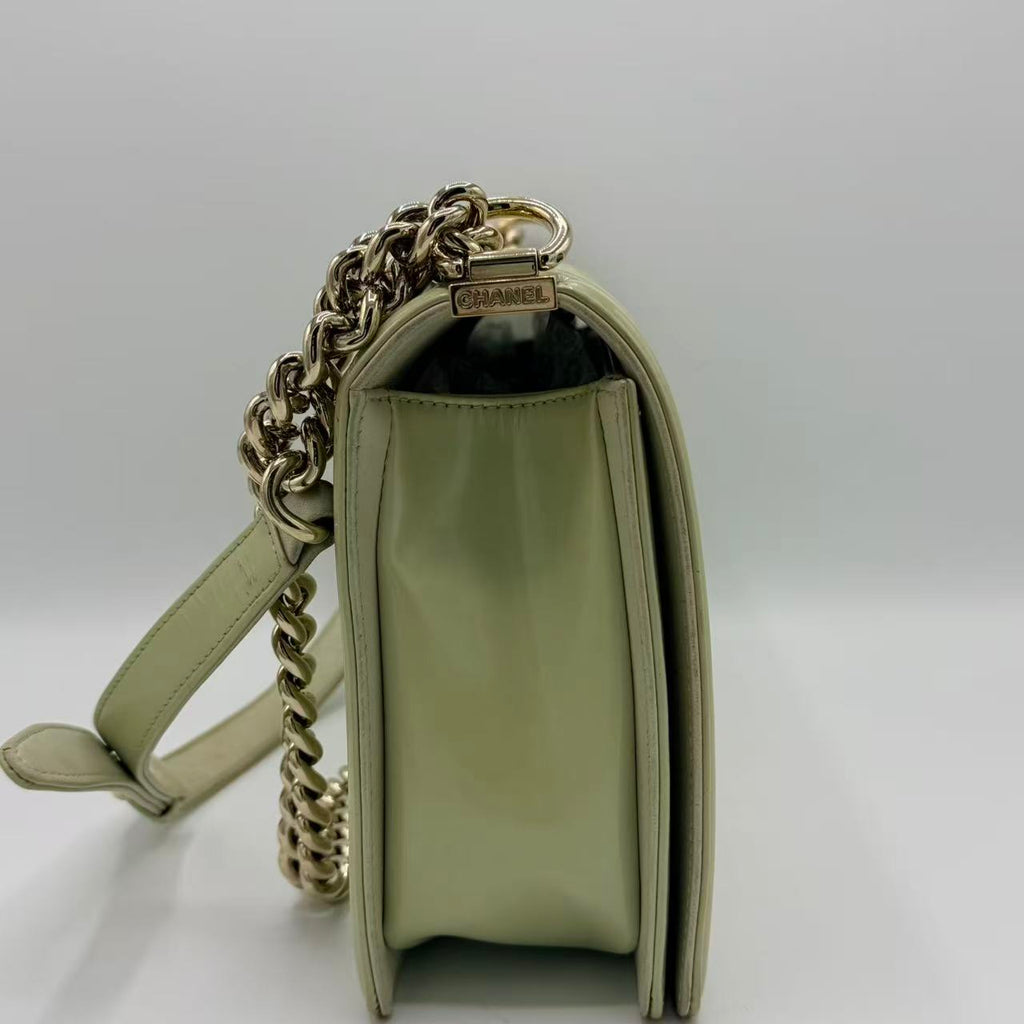 Boy Flap Bag Quilted Patent Large