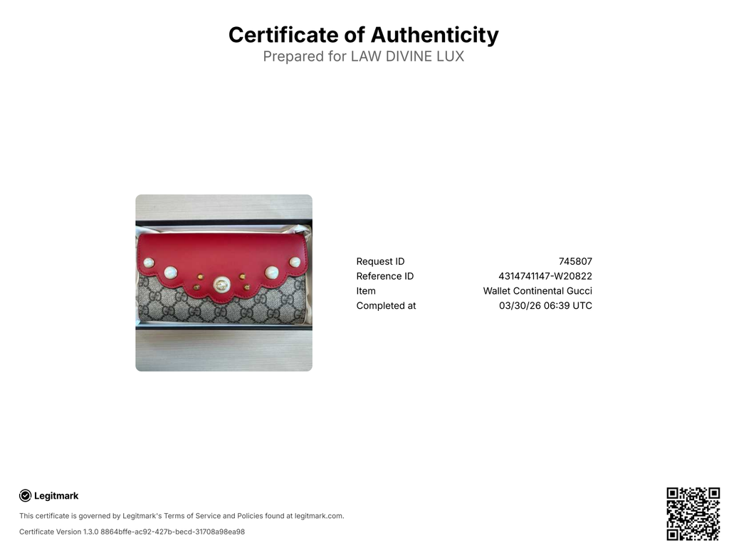 Gucci GG Supreme Peony Wallet Twins W20822