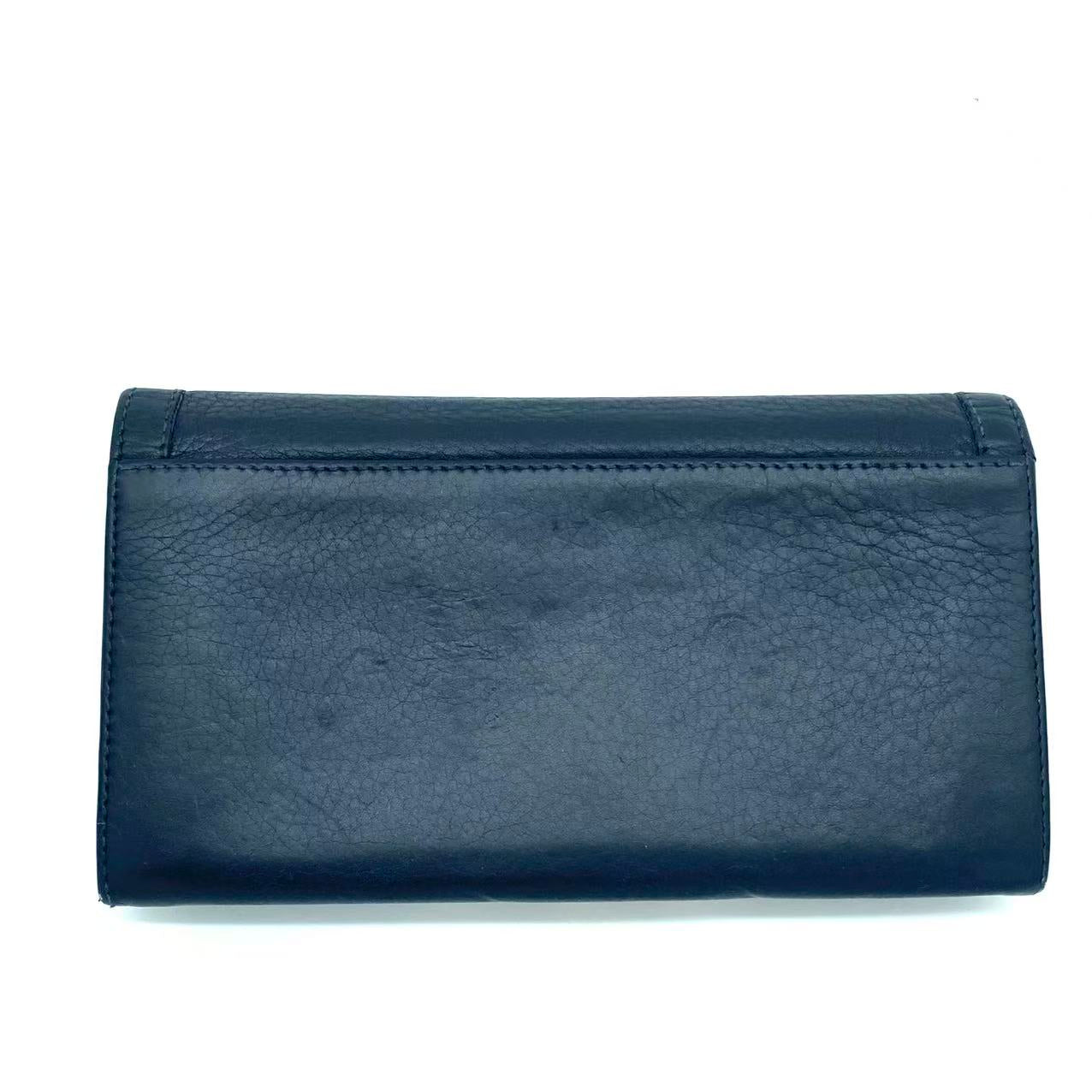Leather Wallet With Bamboo On The Flap