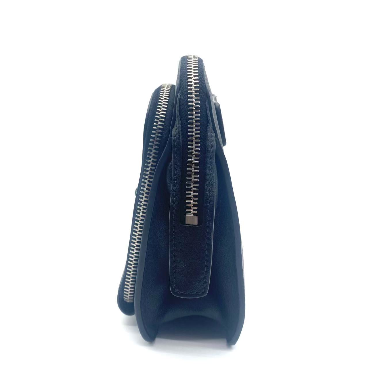 Prada Black Saffiano Leather Studded Travel Pouch