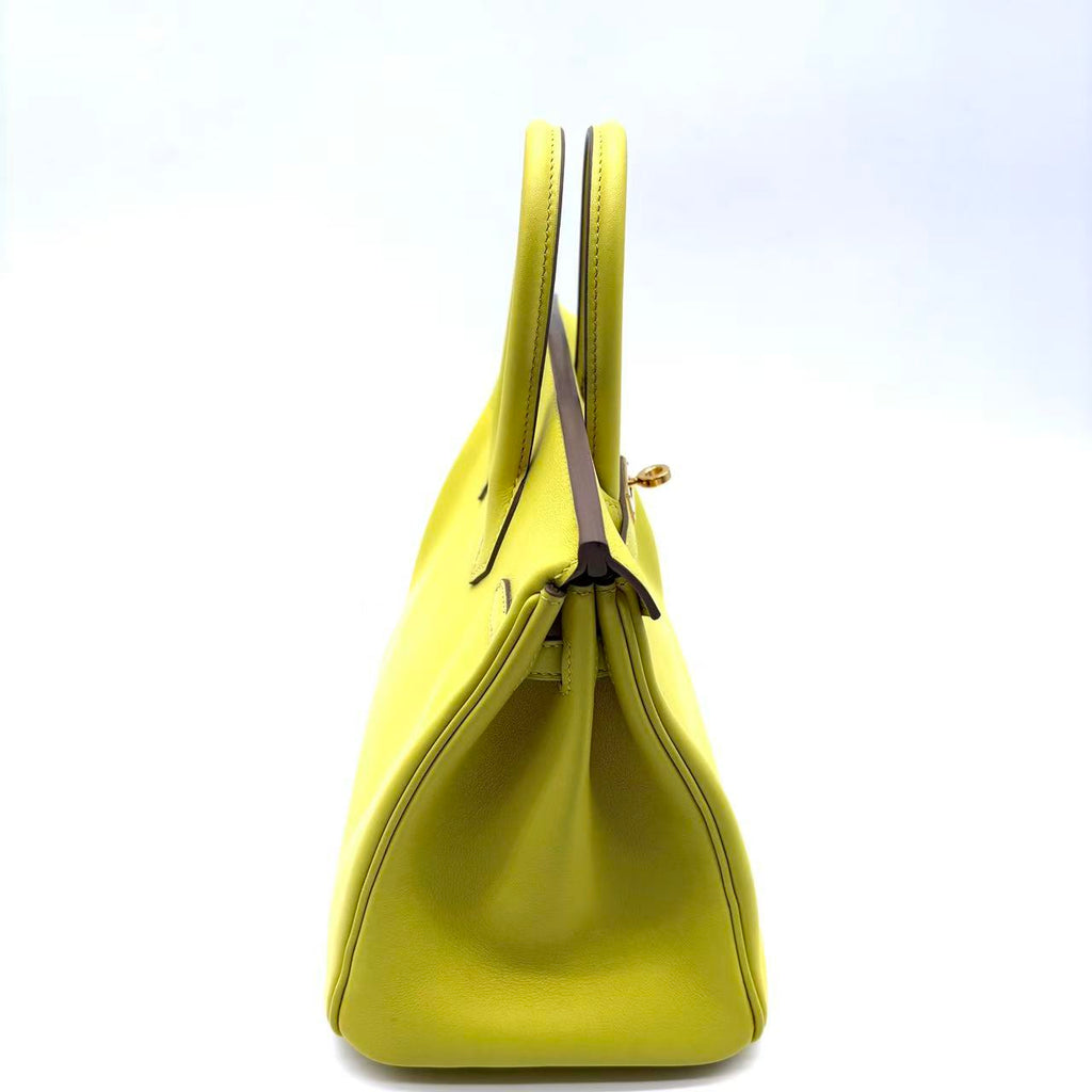 Birkin 25 Handbag Lime with Gold Hardware