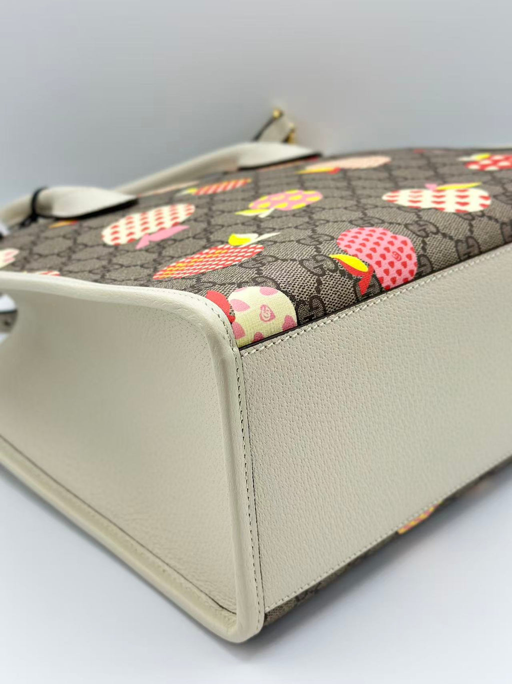 Structured Top Handle Open Tote Printed GG Coated Canvas Small